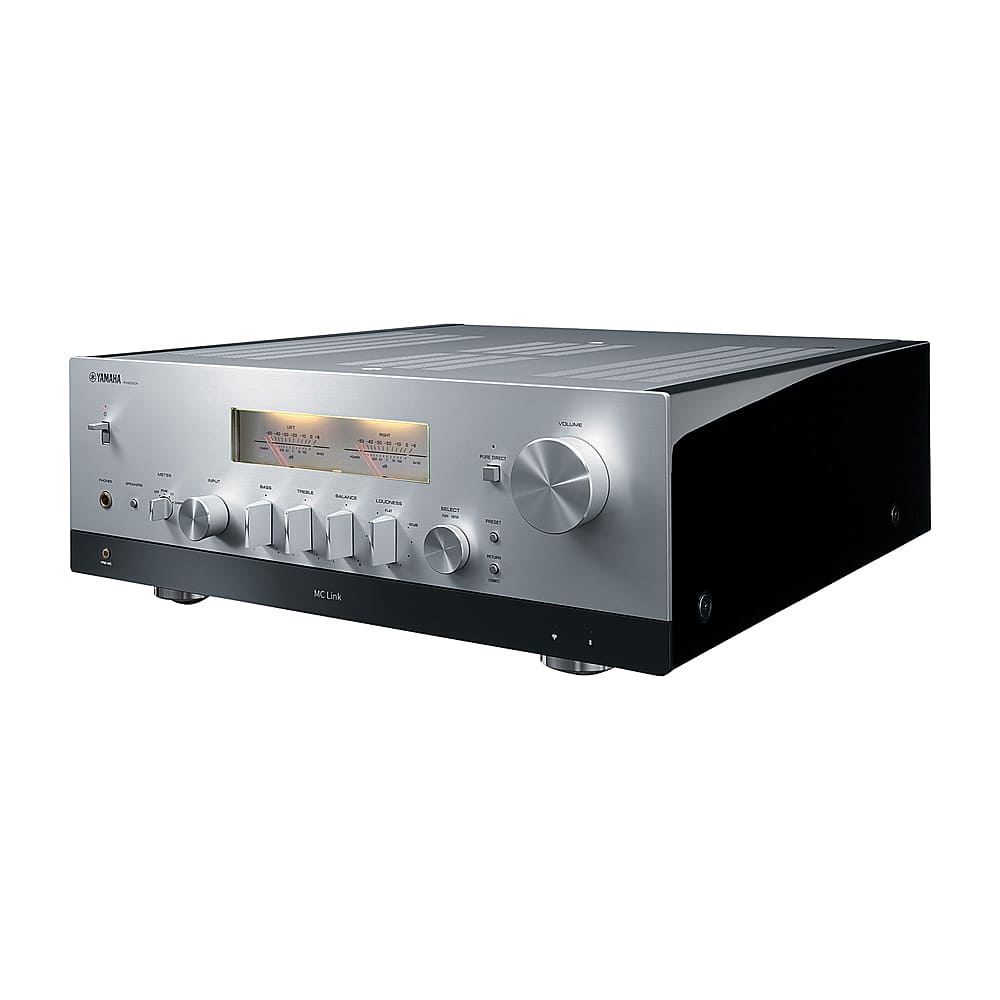 Left. Yamaha - Continuous Power 180 Watt 2.0 Channel Bluetooth Network Stereo Receiver, with Yamaha's MusicCast System - Silver.