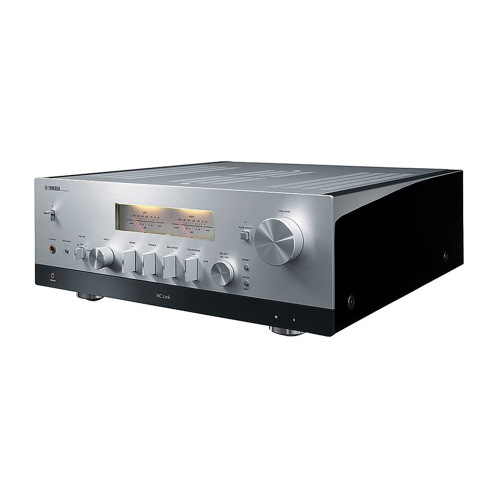 Left. Yamaha - Continuous Power 180 Watt 2.0 Channel Bluetooth Network Stereo Receiver, with Yamaha's MusicCast System - Silver.