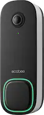 Front. ecobee - Smart Video Doorbell - Wired with Advanced Person and Package Detection - Black.