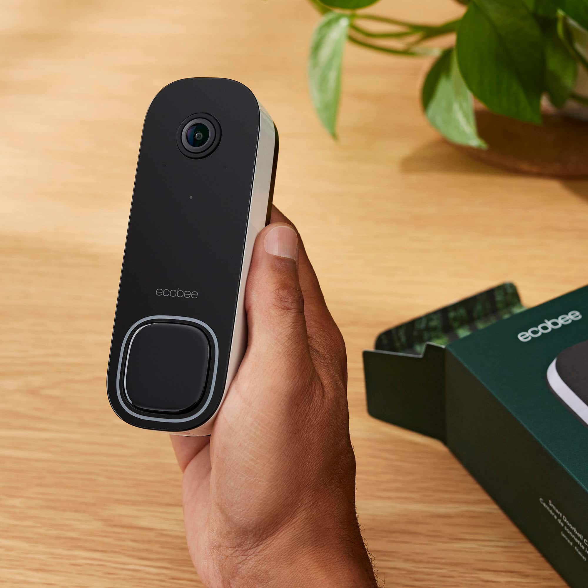 Alt View 18. ecobee - Smart Video Doorbell - Wired with Advanced Person and Package Detection - Black.