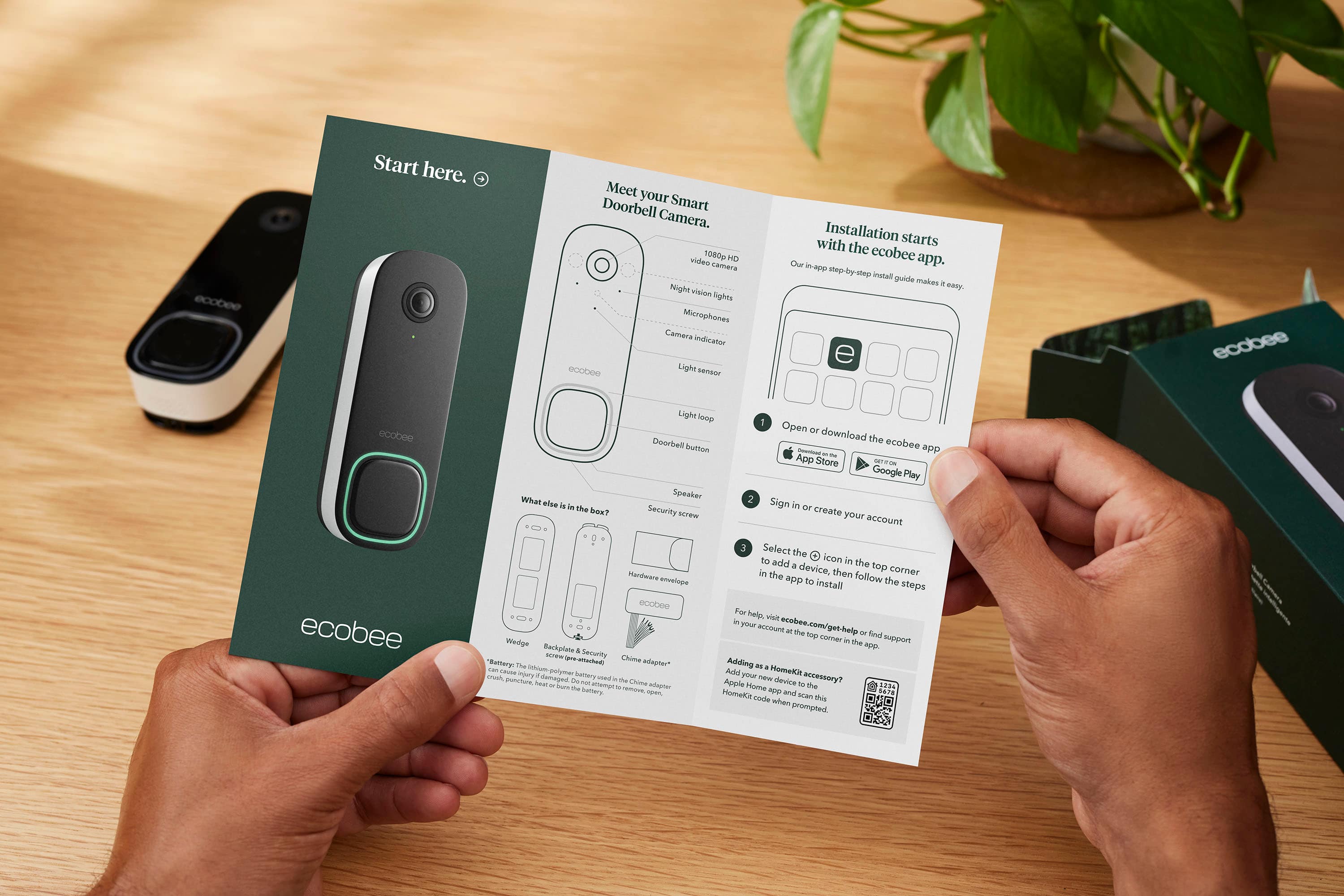 Alt View 15. ecobee - Smart Video Doorbell - Wired with Advanced Person and Package Detection - Black.