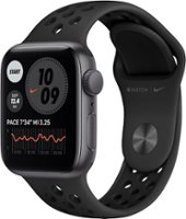 Apple GSRF Watch Nike SE (GPS) 40mm Space Gray Aluminum Case with Anthracite/Black Nike Sport Band - Space Gray - Front_Zoom
