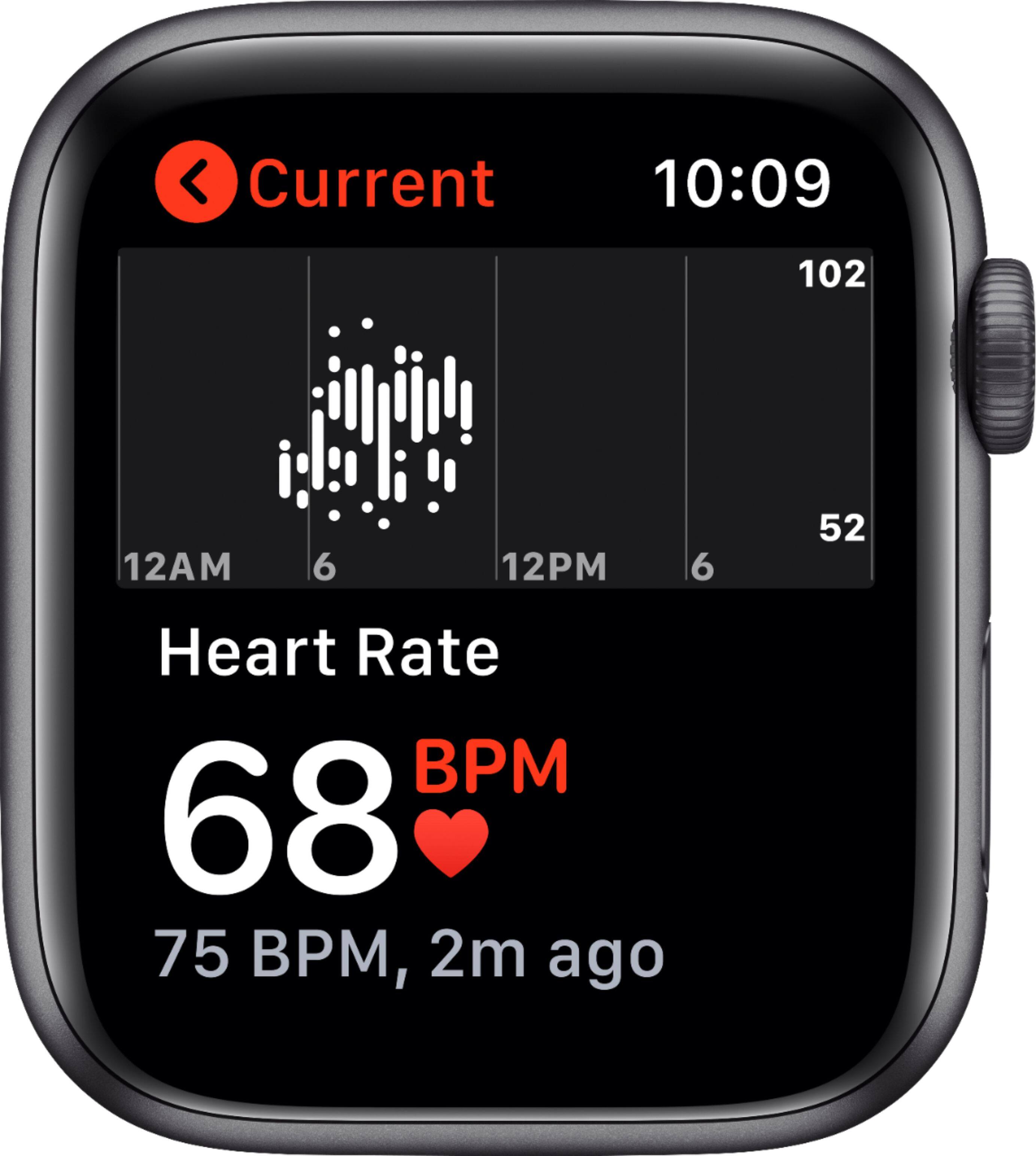 Alt View 13. Apple - GSRF Watch Nike SE (GPS) 44mm Space Gray Aluminum Case with Anthracite/Black Nike Sport Band - Space Gray.
