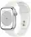 Front. Apple - Apple Geek Squad Certified Refurbished Watch Series 8 (GPS) 41mm Aluminum Case with White Sport Band - M/L - Silver.
