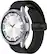 Front. Samsung - BESPOKE Galaxy Watch6 Classic Stainless Steel Smartwatch 47mm BT with D-Buckle Hybrid Eco-Leather Black Band (M/L) - Silver.