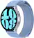 Front. Samsung - BESPOKE Galaxy Watch6 Aluminum Smartwatch 44mm BT with Blue Fabric Band (M/L) - Silver.