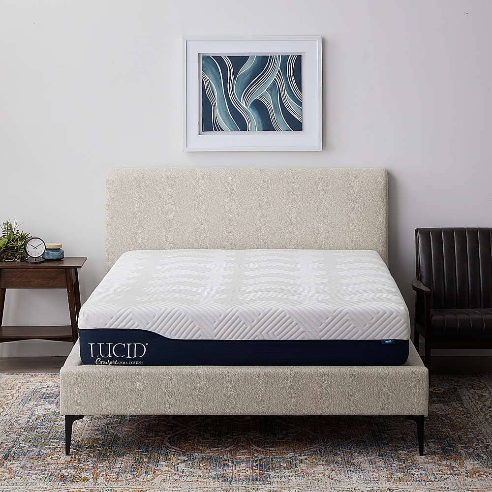 Lucid Comfort Collection 10-inch Memory Foam Hybrid Mattress King White ...