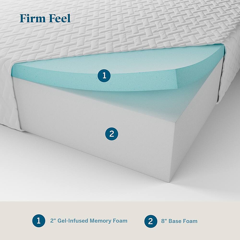 Best Buy Lucid Comfort Collection 8inch Firm Gel Memory Foam Mattress King White LUCC08KK45MF