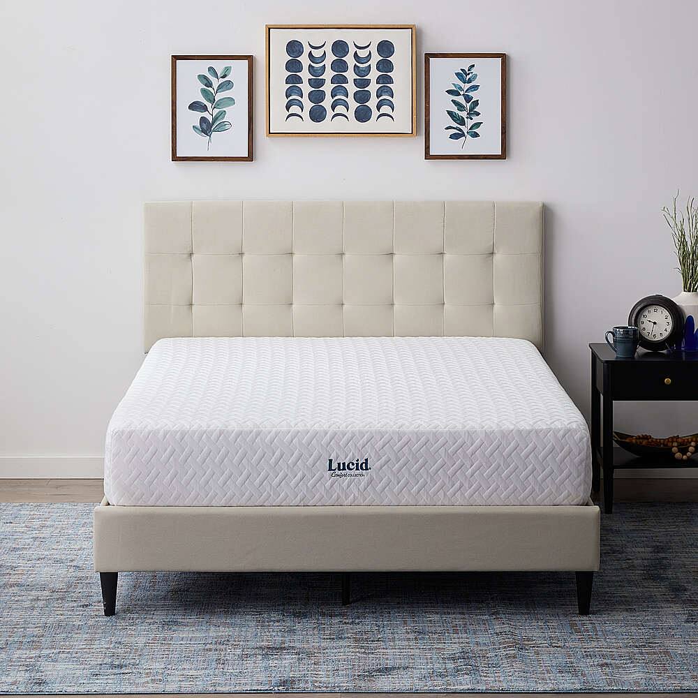 Lucid Comfort Collection – 10-inch Med Firm Gel Memory Foam Mattress-Cal King – White Uae Electronic uaeelectronic.com