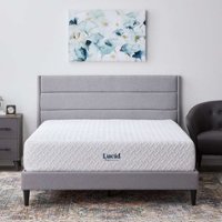 Lucid Comfort Collection - 12-inch Firm Gel Memory Foam Mattress - King - White - Front_Zoom