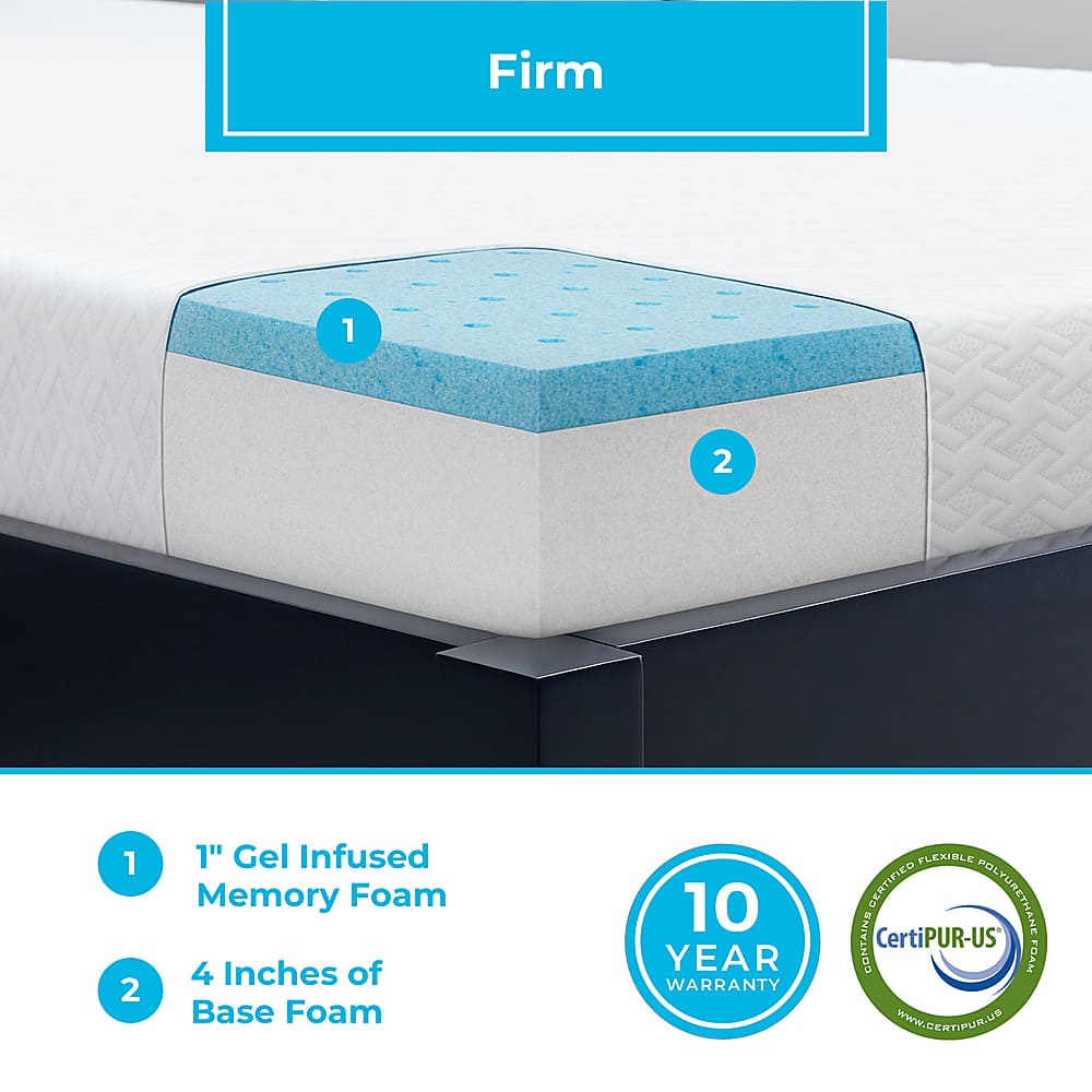 Linenspa Essentials 5-inch Memory Foam Mattress Twin White LSES05TT30GF ...