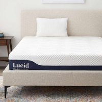 Lucid Comfort Collection - 10-inch Memory Foam Hybrid Mattress - Cal King - White - Front_Zoom