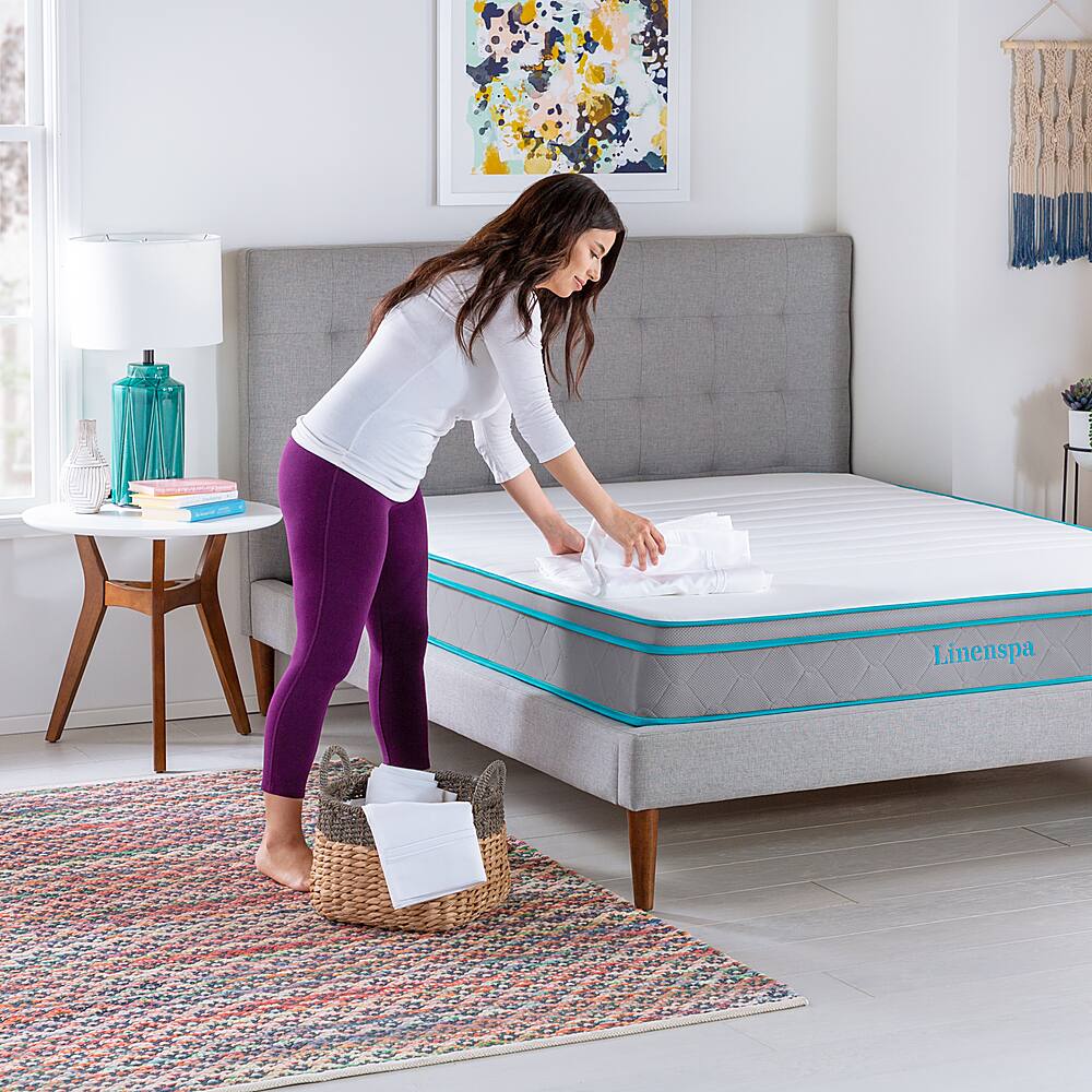 Linenspa Essentials 8inch Hybrid Bonnell Mattress Queen White
