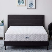 Lucid Comfort Collection - 12-inch Med-Plush Gel Memory Foam Mattress-Twin XL - White - Front_Zoom