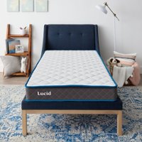 Lucid Comfort Collection - 7-inch Firm Bonnell Spring Mattress - Full - Gray - Front_Zoom