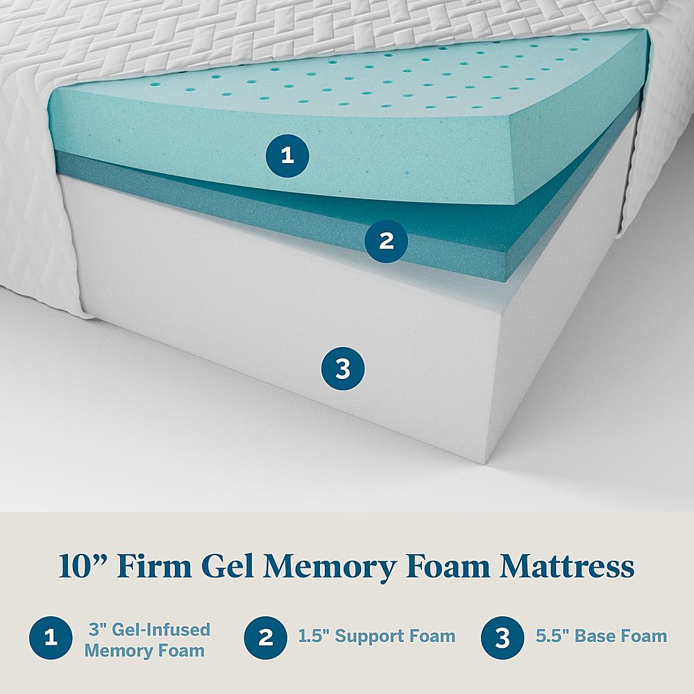 Lucid Comfort Collection 10-inch Firm Memory Foam Mattress King White ...