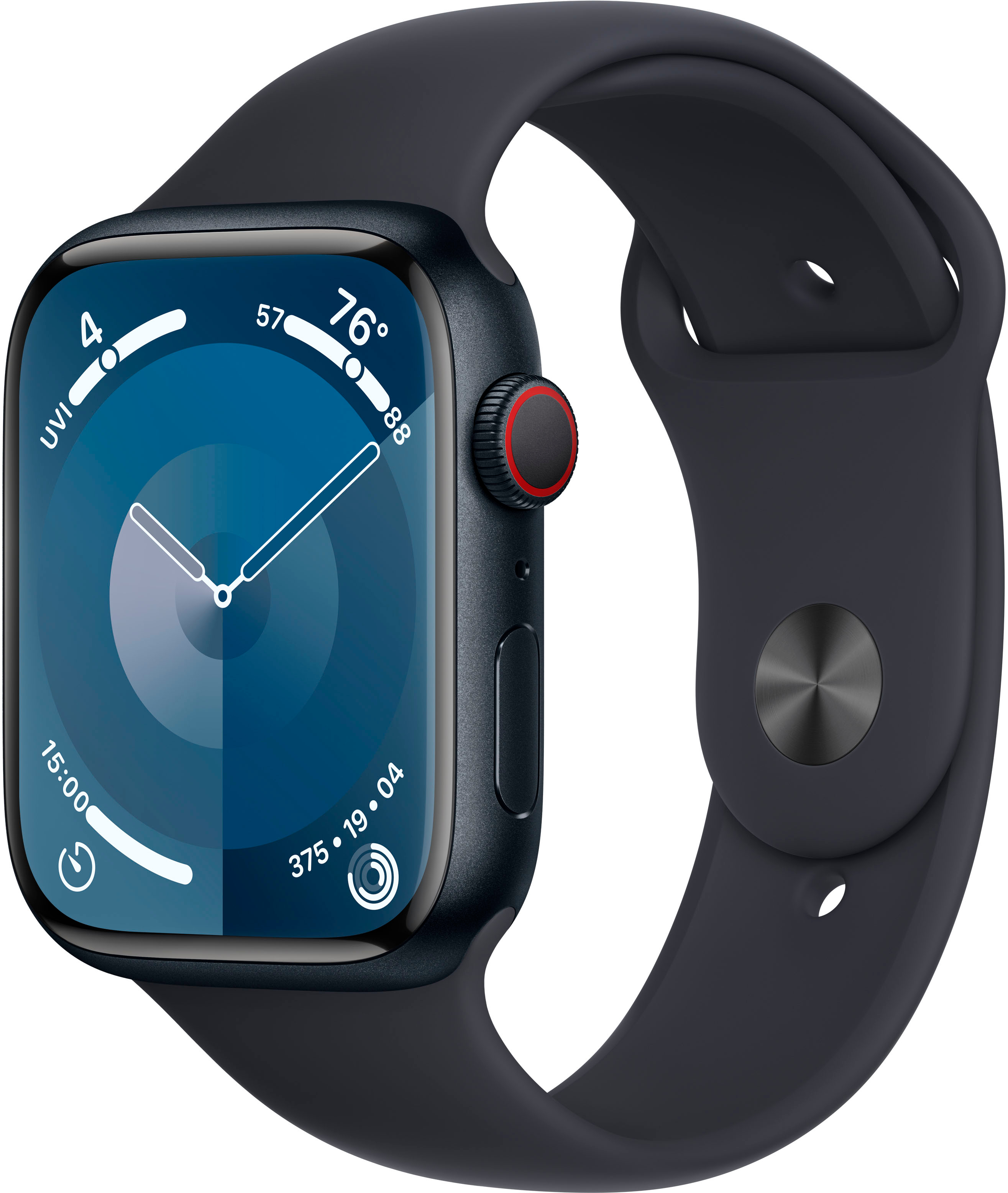 Apple Watch Series Buy - Sport 45mm MRMD3LL/A 9 Midnight (Verizon) Band Cellular) Best M/L with Aluminum Case Midnight + Midnight (GPS