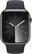 Angle. Apple - Apple Watch Series 9 (GPS + Cellular) 45mm Graphite Stainless Steel Case with Midnight Sport Band w/ Blood Oxygen - M/L - Graphite.