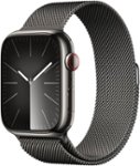 Front Zoom. Apple Watch Series 9 (GPS + Cellular) 45mm Graphite Stainless Steel Case with Graphite Milanese Loop w/ Blood Oxygen - Graphite (Verizon).