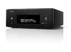Front. Denon - CEOL-RCD-N12 65W 2-Ch. Bluetooth Capable with HEOS Stereo Receiver with Alexa - Black.