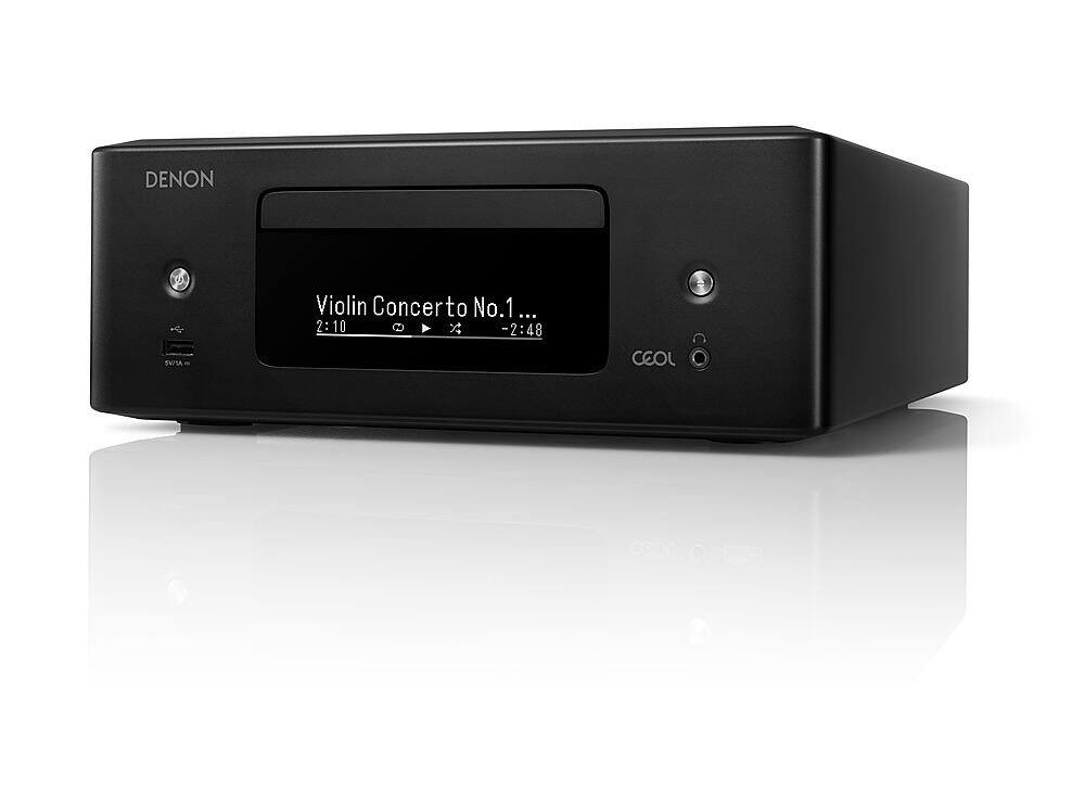 Front. Denon - CEOL-RCD-N12 65W 2-Ch. Bluetooth Capable with HEOS Stereo Receiver with Alexa - Black.