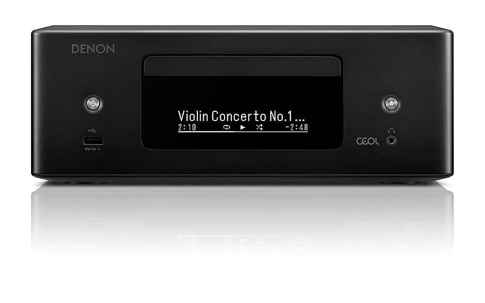 Angle. Denon - CEOL-RCD-N12 65W 2-Ch. Bluetooth Capable with HEOS Stereo Receiver with Alexa - Black.