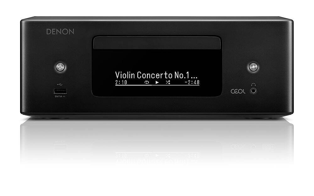 Angle. Denon - CEOL-RCD-N12 65W 2-Ch. Bluetooth Capable with HEOS Stereo Receiver with Alexa - Black.