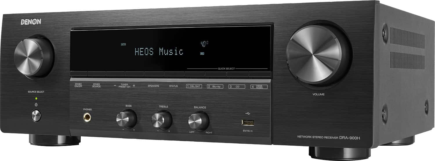 Denon DRA-900H 100W 2.2-Ch. Bluetooth Capable with HEOS 8K Ultra HD HDR  Compatible Stereo Receiver with Alexa Black DRA900H - Best Buy