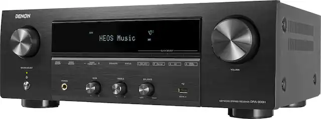 Front. Denon - DRA-900H 100W 2.2-Ch. Bluetooth Capable with HEOS 8K Ultra HD HDR Compatible Stereo Receiver with Alexa - Black.