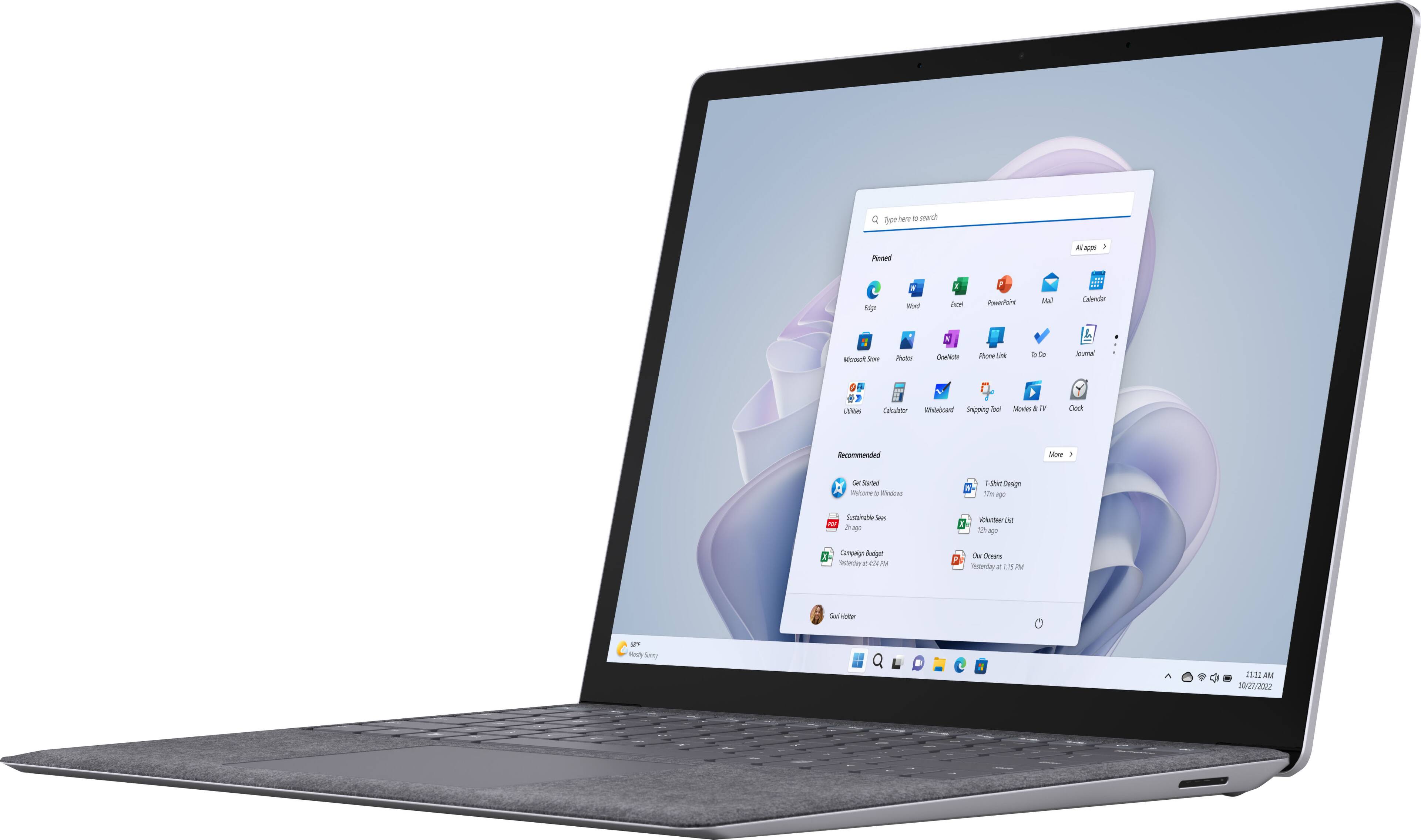 Alt View 11. Microsoft - GSRF Surface Laptop 5 – 13.5” Touch Screen – Intel Evo Platform Core i5 – 8GB Memory – 512GB SSD - Platinum.