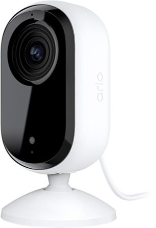 Arlo - Essential 1-Camera Indoor Wired HD Security Camera (2nd Generation) with Automated Privacy Shield - White