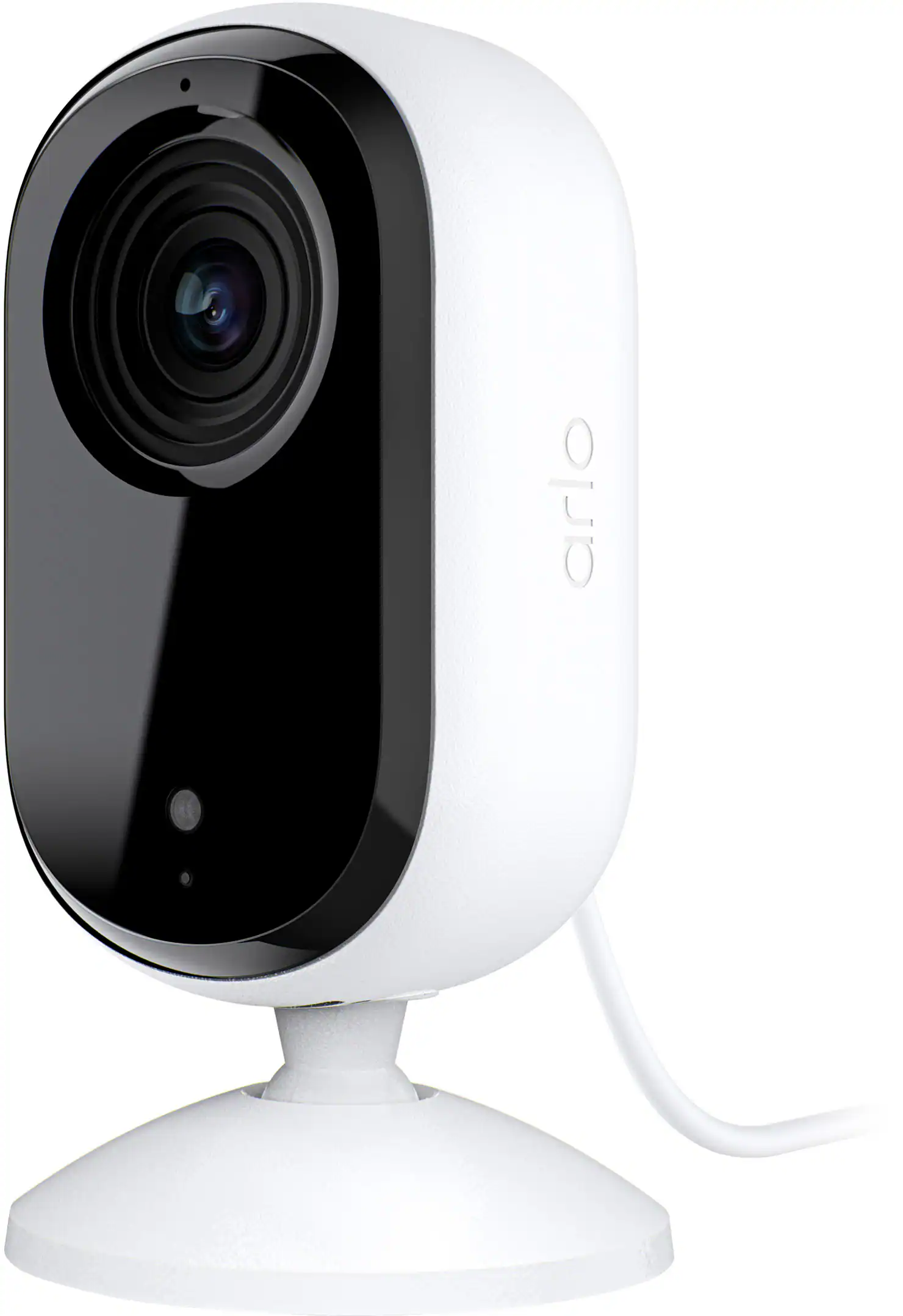 Front. Arlo - Essential 1-Camera Indoor Wired HD Security Camera (2nd Generation) with Automated Privacy Shield - White.