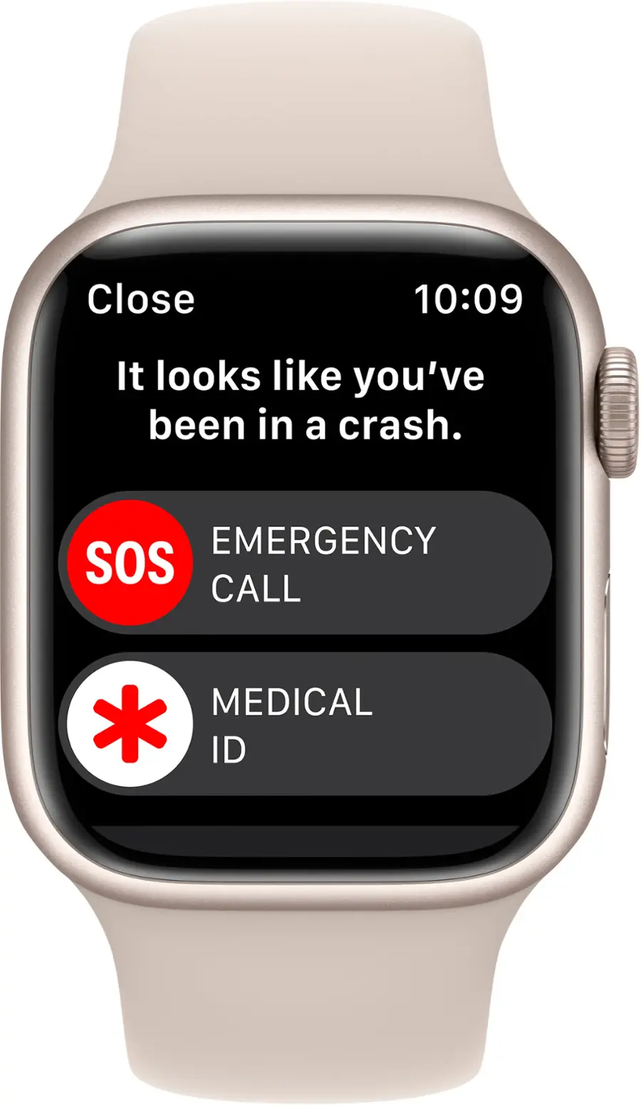 Alt View 3. Apple - Apple Geek Squad Certified Refurbished Watch Series 8 (GPS) 41mm Aluminum Case with Starlight Sport Band - S/M - Starlight.