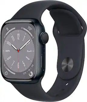 Apple Geek Squad Certified Refurbished Watch Series 8 (GPS) 41mm Aluminum Case with Midnight Sport Band - S/M - Midnight - (2022)