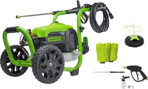Greenworks - Electric Pressure Washer up to 3000 PSI at 2.0 GPM Combo Kit with short gun, mitts, and 15" surface cleaner - Green - Front_Zoom