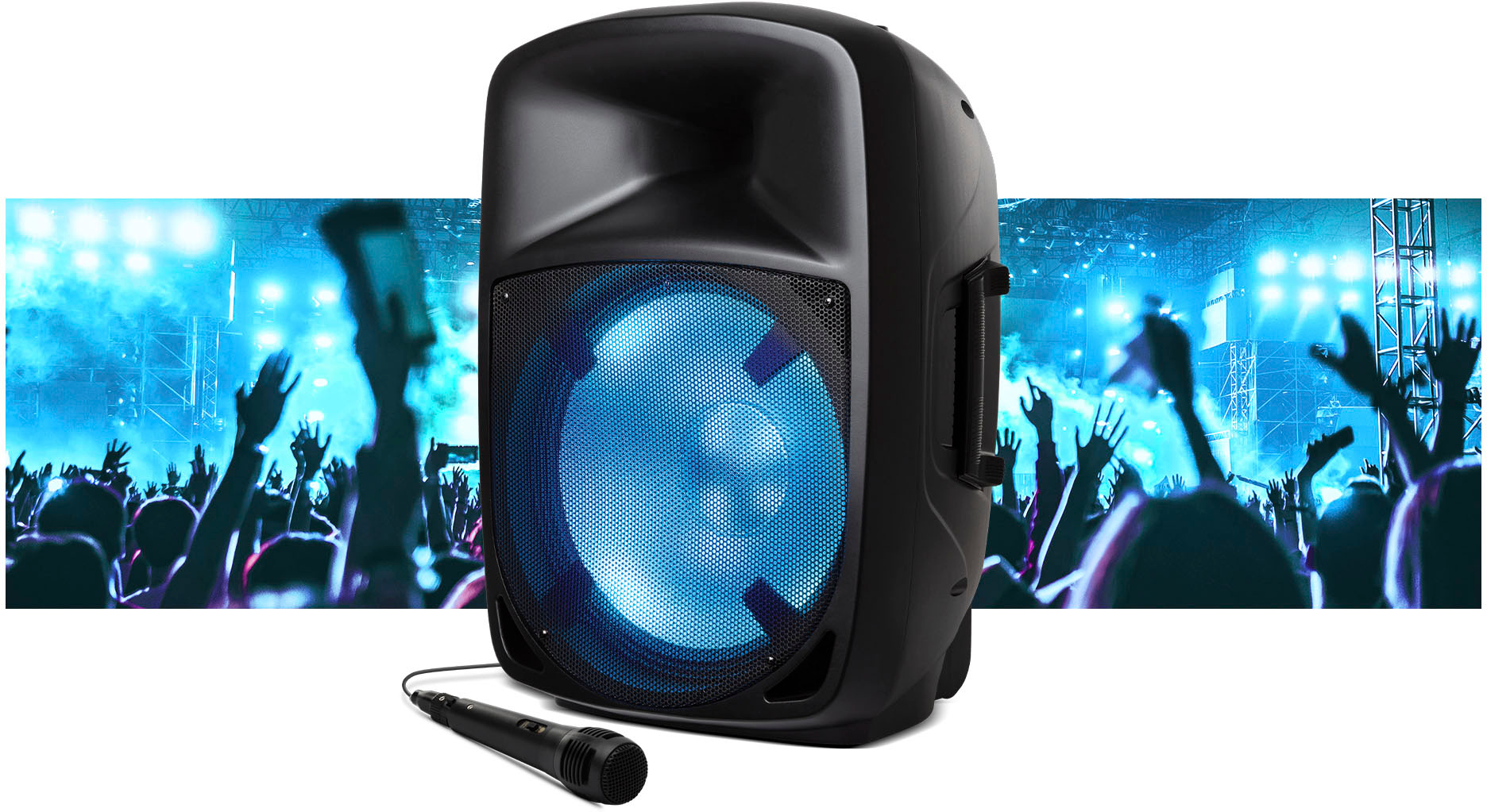 ION Audio Pro Glow 1500 Portable Bluetooth Speaker, Black, PROGLOW1500 