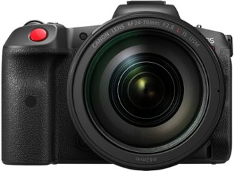 Canon - EOS R5 C 8K Video Mirrorless Cinema Camera with RF 24-70 f/2.8 L IS USM Lens - Black - Front_Zoom