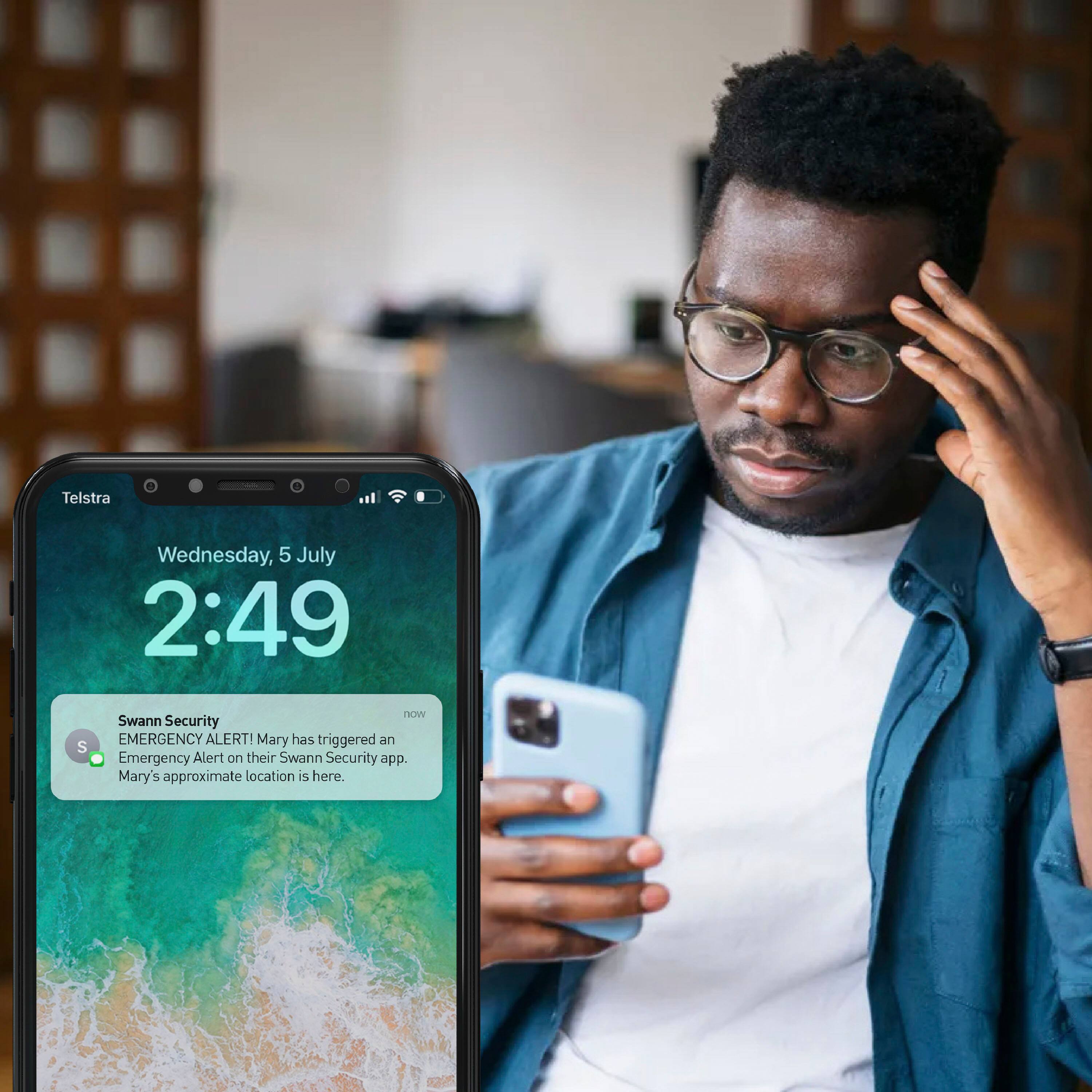 Alt View 14. Swann - ActiveResponse Personal Safety Alarm Keychain with 110dB Emergency Siren - Black.