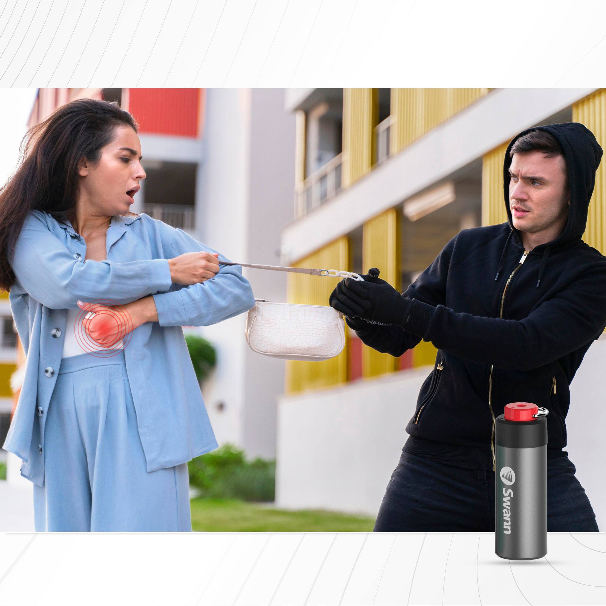 Alt View 18. Swann - ActiveResponse Personal Safety Alarm Keychain with 110dB Emergency Siren - Black.