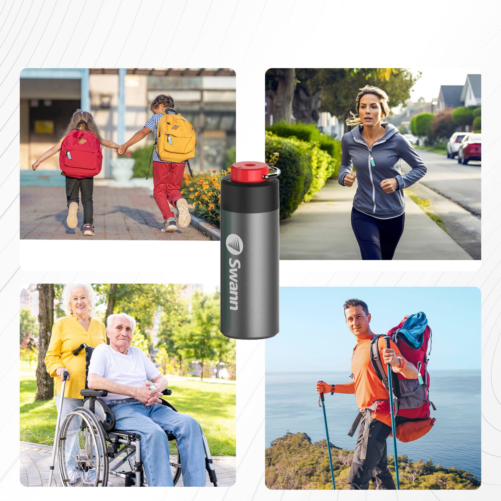 Left. Swann - ActiveResponse Personal Safety Alarm Keychain with 110dB Emergency Siren - Black.