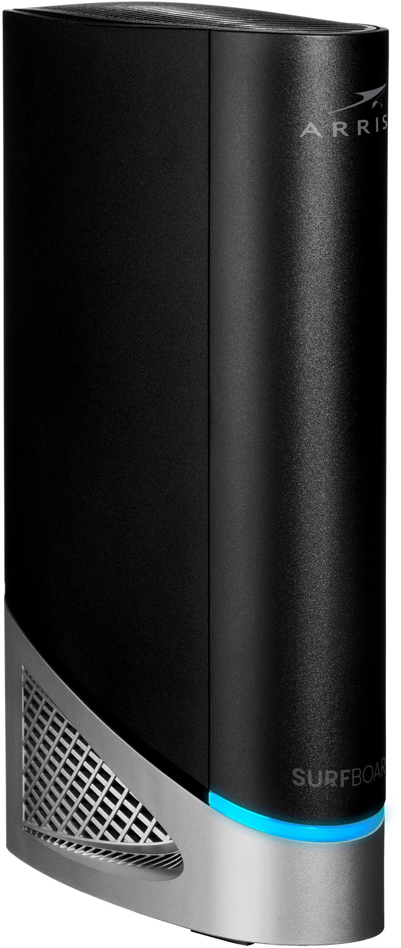 Left. ARRIS - Surfboard Wi-Fi 7 Router with DOCSIS 3.1 Cable Modem - Black.
