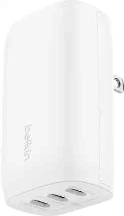 Front. Belkin - 3 Port USB-C® Wall Charger with PPS 67W - White.