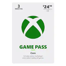 Microsoft - Xbox Game Pass Core 3 Month Subscription