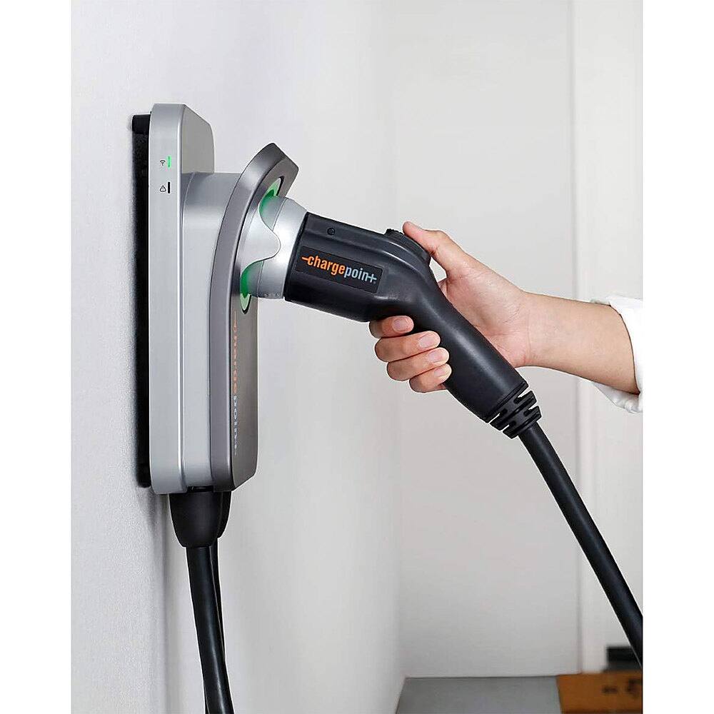Alt View 1. Charge Point - Home Flex J1772 Level 2 Hardwired Electric Vehicle (EV) Charger – up to 80A – 23’ - Gray.