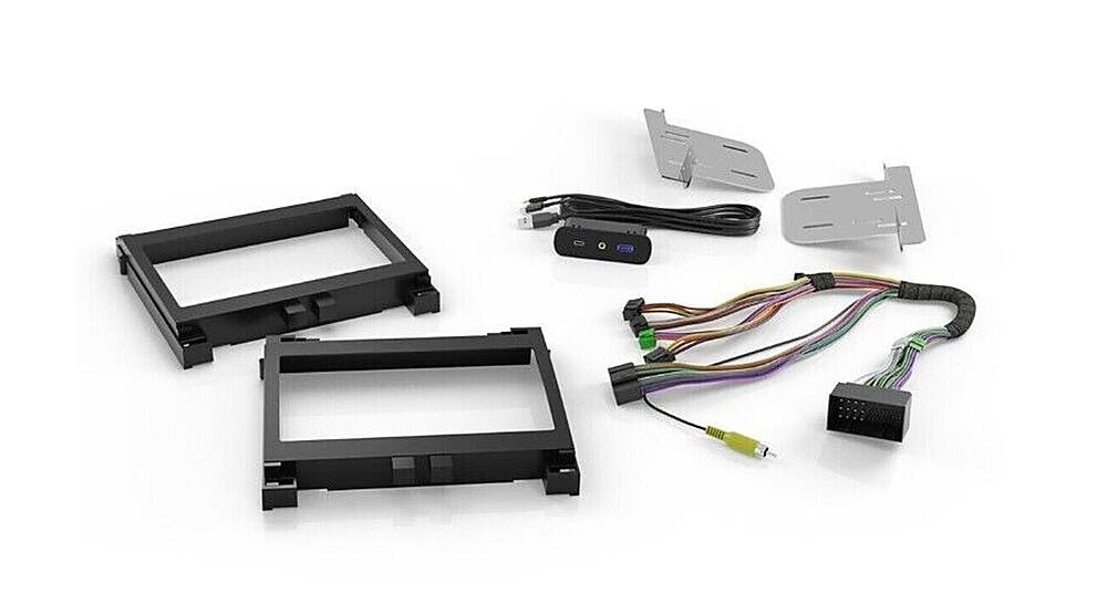 Front. Maestro - Dashboard and Radio Replacement Kit for 2015-up Dodge Charger, Challenger, and Chrysler 300 - Black.