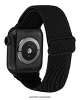 WITHit - Men's Woven Elastic Band with Slider Closure for Apple Watch 42/44/45/Ultra/Ultra 2 (49mm) - Black - Angle_Zoom