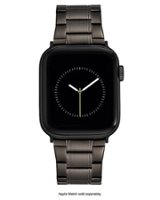 WITHit - Men's Stainless Steel Link Band for Apple Watch 42/44/45/Ultra/Ultra 2 (49mm) - Black - Angle_Zoom
