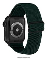 WITHit - Men's Woven Elastic Band with Slider Closure for Apple Watch 42/44/45/Ultra/Ultra 2 (49mm) - Green - Angle_Zoom