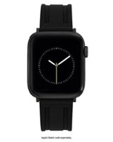 Vince Camuto - Men's Silicone Band with Black Stainless Steel Buckle for Apple Watch 42/44/45/Ultra/Ultra 2 (49mm) - Black - Angle_Zoom