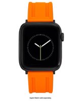 Vince Camuto - Men's Silicone Band with Black Stainless Steel Buckle for Apple Watch 42/44/45/Ultra/Ultra 2 (49mm) - Orange - Angle_Zoom